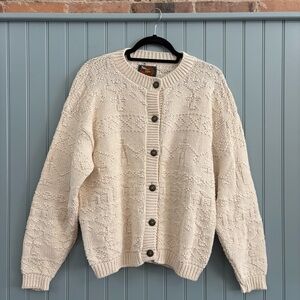 Alps Sportswear Cream Knit Cardigan